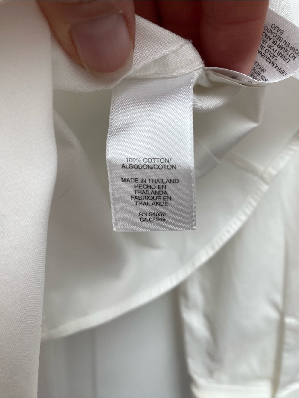 Jones New York Cream Non-Iron 100% Cotton Button-Down Blouse w French Cuffs - 4 - Picture 5 of 5